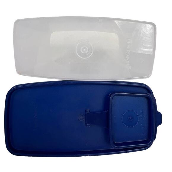 Tupperware Vtg 90's Modular Mates Super Cereal Keeper Store N Pour & Seal Blue - Picture 7 of 12